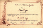 KOE Tiszteletbeli tagsági oklevél (1896)