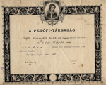 Petőfi társasági Díszoklevél (1892)