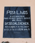Pósa Lajos emléktábla Nemesradnót